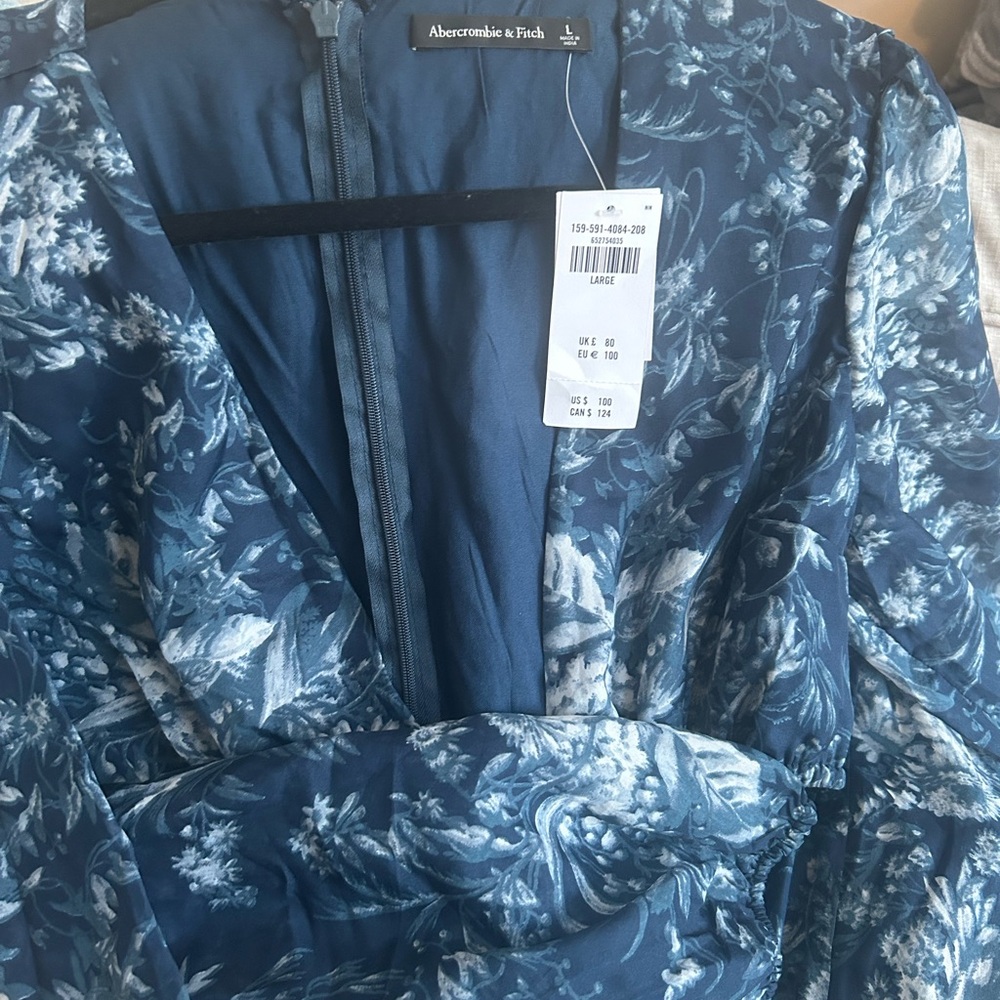 Abercrombie & Fitch Blue Floral Dress - Picture 9 of 12